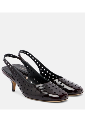 Dries Van Noten 65 perforated leather slingback pumps