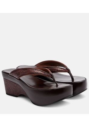 Dries Van Noten Embossed leather thong sandals