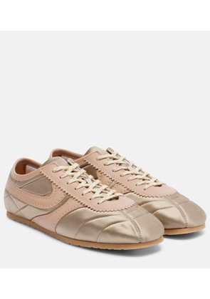 Dries Van Noten Leather-trimmed satin sneakers