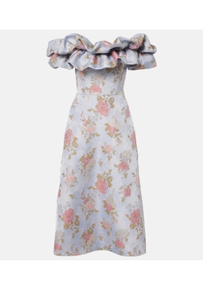 Markarian Floral lame brocade midi dress