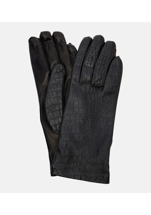 Toteme Croc-effect leather gloves