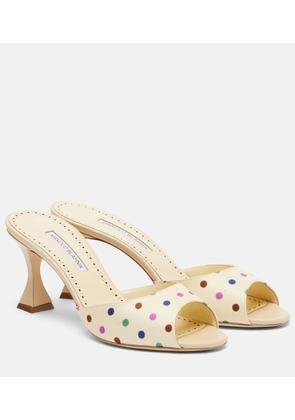 Manolo Blahnik Jadaron polka-dot twill mules
