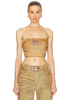 Diesel Cropped Tube Top in Denim - Brown. Size XS (also in ).