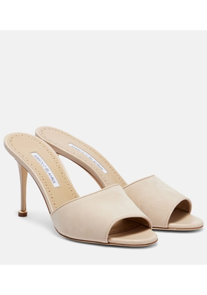 Manolo Blahnik Larache 90 suede mules