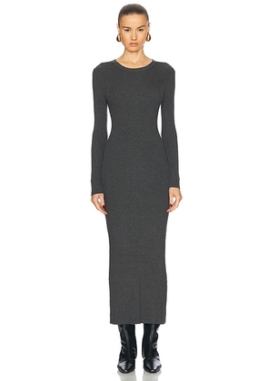 Enza Costa Silk Sweater Rib Crew Dress in Heather Charcoal - Grey. Size XL (also in ).