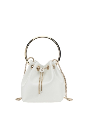 Jimmy Choo Bon Bon White Clutch With Metal Bracelet Handle