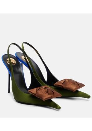Saint Laurent Amalia 110 crepe satin slingback pumps
