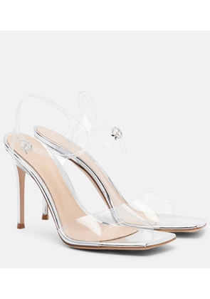 Gianvito Rossi 95 leather-trimmed PVC slingback sandals