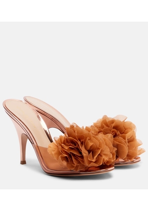 Gianvito Rossi Floral-applique PVC mules