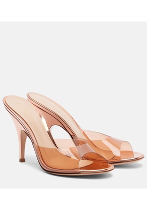 Gianvito Rossi 95 leather-trimmed PVC mules