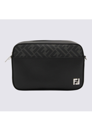 Fendi Black Leather Ff Crossbody Bag