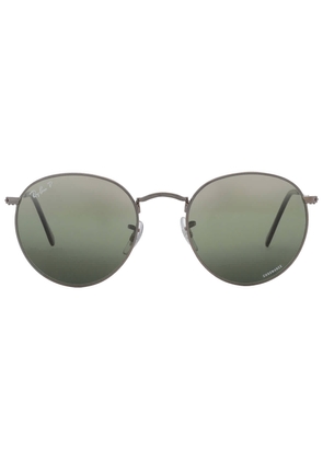 Ray Ban Round Metal Chromance Silver/Green Mens Sunglasses RB3447 004/G4 53