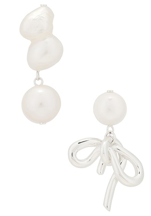 Completedworks Freshwater Pearl Earrings in Silver - Metallic Silver. Size all.