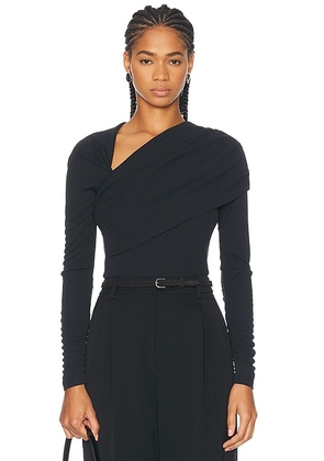Carolina Herrera Draped Top in Black - Black. Size M (also in S, XS).
