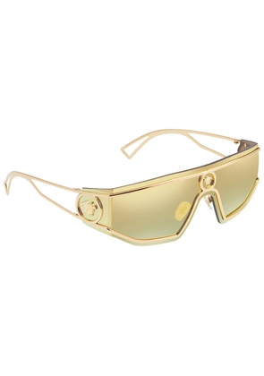 Versace Brown Mirror Gold Shield Mens Sunglasses VE2226 10027P 145
