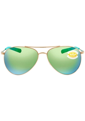 Costa Del Mar PIPER Green Mirror Polarized Polycarbonate Unisex Sunglasses PIP 126 OGMP 58