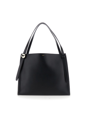 Coperni Black Shoulder Bag With Logo Detail And Logo Lettering On The Front In Leather