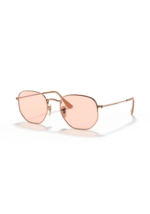 Ray Ban Hexagonal Flat Lenses Pink Photochromatic Irregular Unisex Sunglasses RB3548N 91310X 51