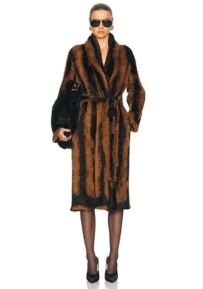 THE ATTICO Long Coat in Brown Shades - Brown. Size 38 (also in ).
