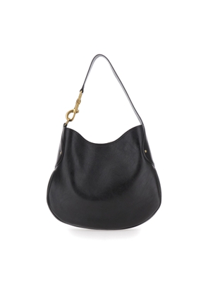 Mulberry Hackney Black Shoulder Bag With Shoulder Strap With Snap Hook In Leather Woman