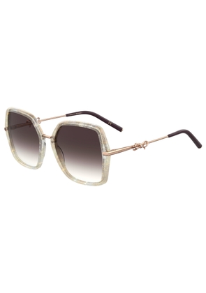 Carolina Herrera Brown Pink Gradient Square Ladies Sunglasses HER 0217/S 0YNA/3X 58