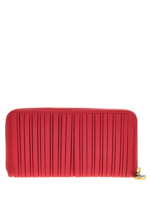 Bvlgari Plisse Monete Leather Zip Around Wallet