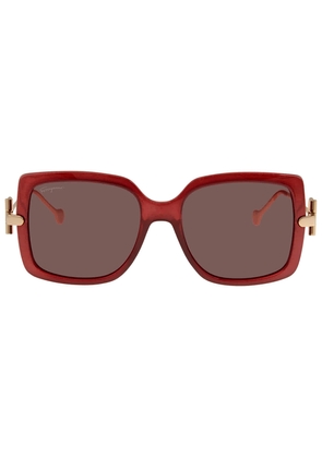 Salvatore Ferragamo Burgundy Square Ladies Sunglasses SF913S 606 55