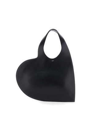 Coperni Black Heart Shaped Shoulder Bag With Cut-Out On The Handle In Suede Woman
