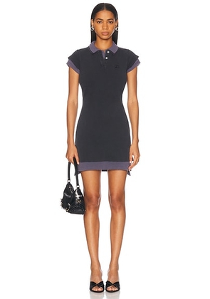 Alexander Wang Layered Short Sleeve Polo Mini Dress in Washed Navy & Washed Blue - Navy. Size M (also in XS).