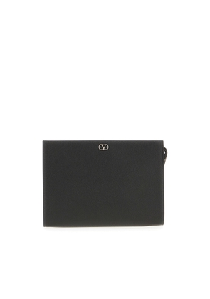 Valentino Garavani Black Leather Clutch