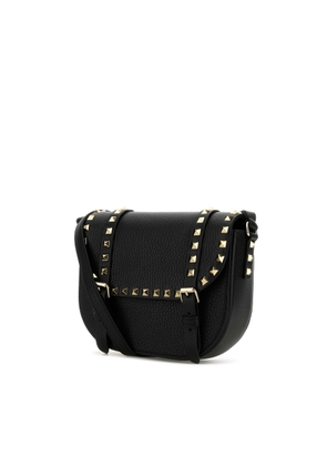 Valentino Garavani Black Leather Rockstud Crossbody Bag