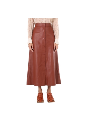 Chloe Ladies Intense Brown A-Line Mid-Length Skirt, Brand Size 40 (US Size 8)