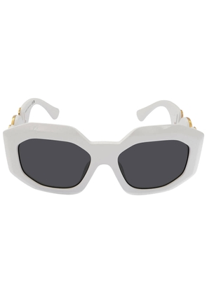 Versace Dark Gray Irregular Ladies Sunglasses VE4424U 314/87 56