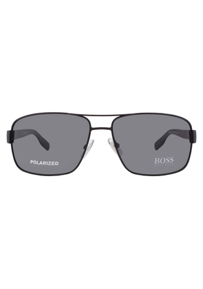 Hugo Boss Polarized Grey Rectangular Mens Sunglasses BOSS 0521/S 0003/AH 64