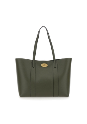 Mulberry Bayswater Green Tote Bag With Front Turn-Lock Closure In Leather Woman