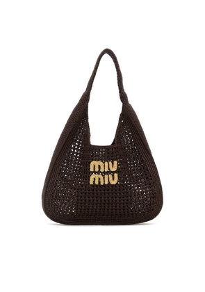 Miu Miu Brown Crochet Shopping Bag