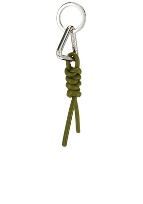 Bottega Veneta Triangle Knot Key Ring in Matcha & Silver - Green. Size all.