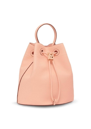 Burberry Small Monogram Drawstring Leather TB Bucket Bag