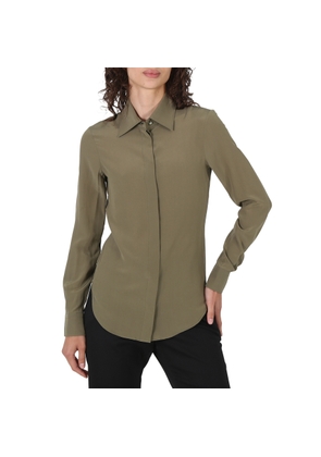 Moschino Ladies Olive Button Down Blouse, Brand Size 36 (US Size 2)