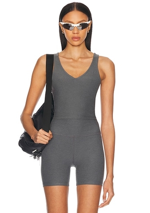 Beyond Yoga Spacedye Good Day Cropped Tank Top in True Gray Heather - Grey. Size M (also in S, XS).