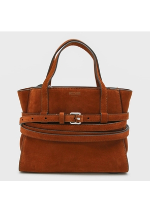 Moschino Brown Leather Tie Me Top Handle Bag