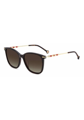Carolina Herrera Brown Gradient Square Ladies Sunglasses HER 0100/G/S 0086/HA 56