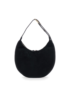 Little Liffner Black Shoulder Bag With Top Handle In Suede Woman