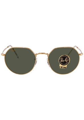 Ray Ban Jack Green Geometric Unisex Sunglasses RB3565 919631 53