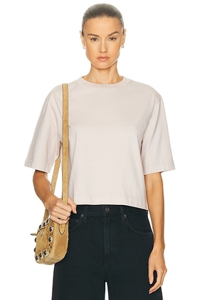 Enza Costa Short Sleeve Supima Structured Tee in Parchment - Tan. Size S (also in ).