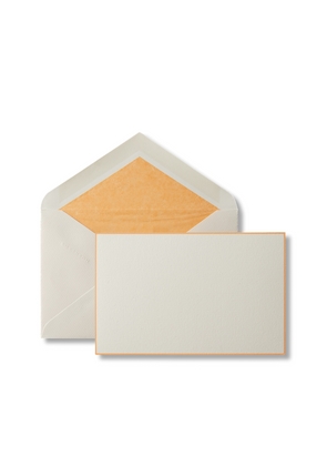 Smythson Bordered Correspondence Cards In Light Orange