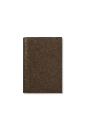 Smythson Evergreen Refillable Small Notebook In Ludlow In Dark Olive