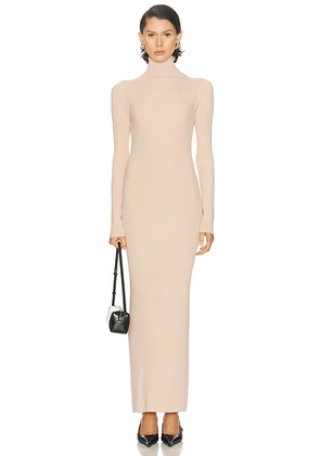 Enza Costa Silk Sweater Rib Ankle Turtleneck Dress in Jute - Neutral. Size XS (also in ).