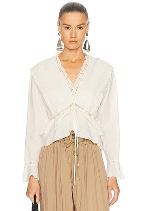 Isabel Marant Etoile Damienne Blouse in Ecru - Cream. Size 34 (also in ).