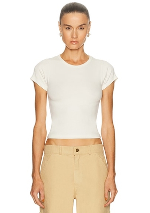 Eterne Short Sleeve Baby Tee in Cream - Cream. Size L (also in M).